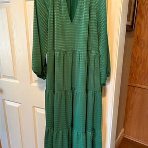 Entro Forest Green Long Sleeve Dress